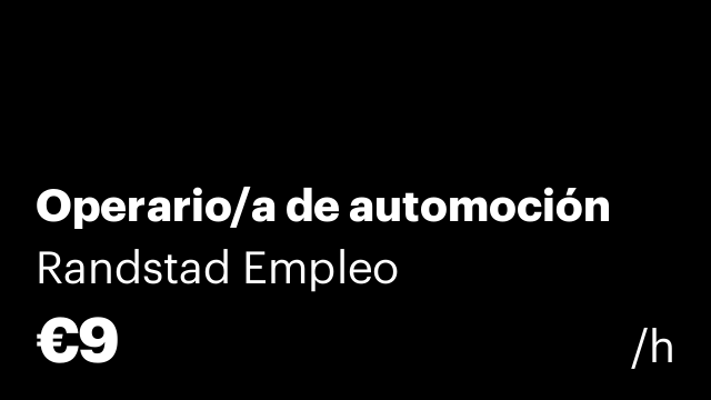 Operario/a de automoción