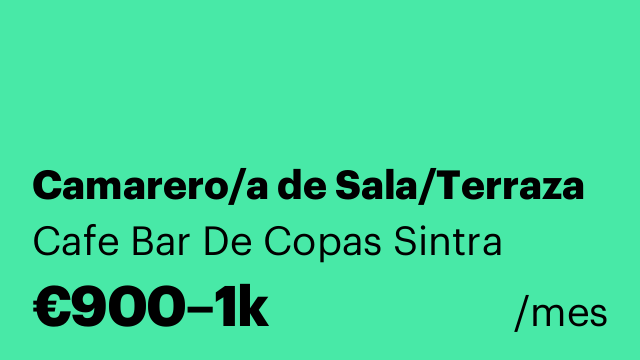 Camarero/a de Sala/Terraza