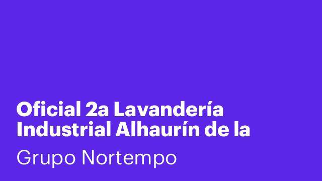 Oficial 2a Lavandería Industrial Alhaurín de la Torre