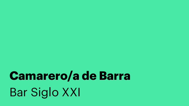 Camarero/a de Barra