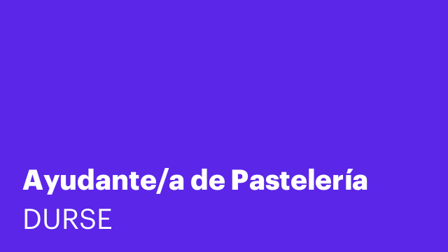Ayudante/a de Pastelería