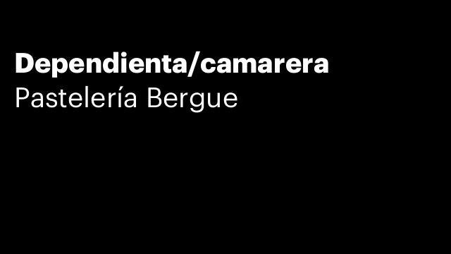 Dependienta/camarera