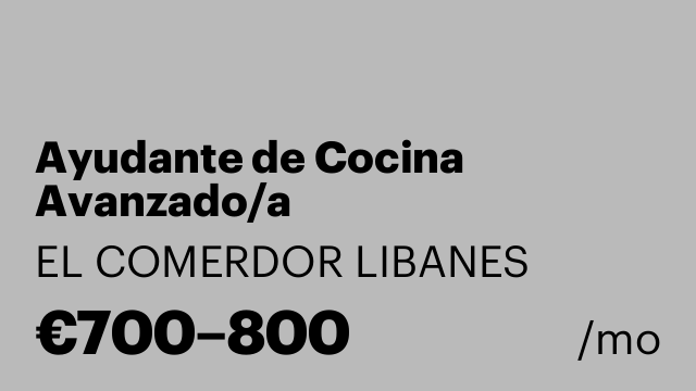 Ayudante de Cocina Avanzado/a