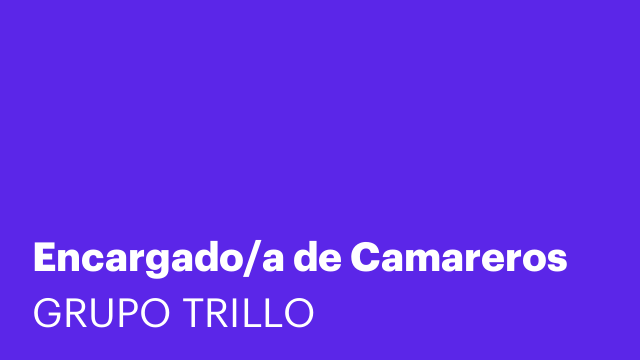 Encargado/a de Camareros