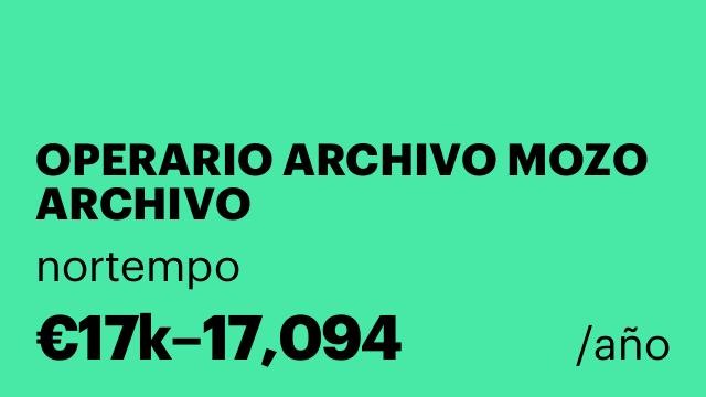 OPERARIO ARCHIVO MOZO ARCHIVO
