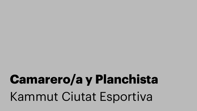 Camarero/a y Planchista