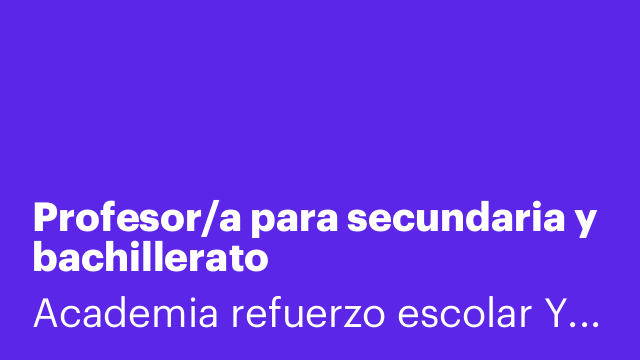 Profesor/a para secundaria y bachillerato