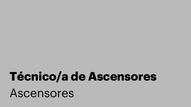 Técnico/a de Ascensores