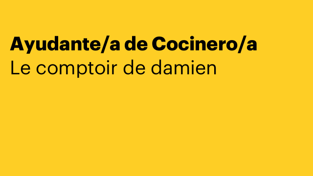 Ayudante/a de Cocinero/a