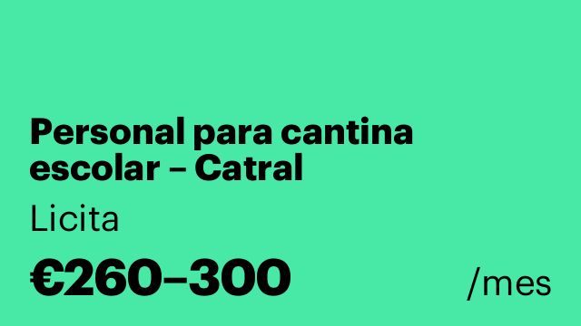 Personal para cantina escolar – Catral