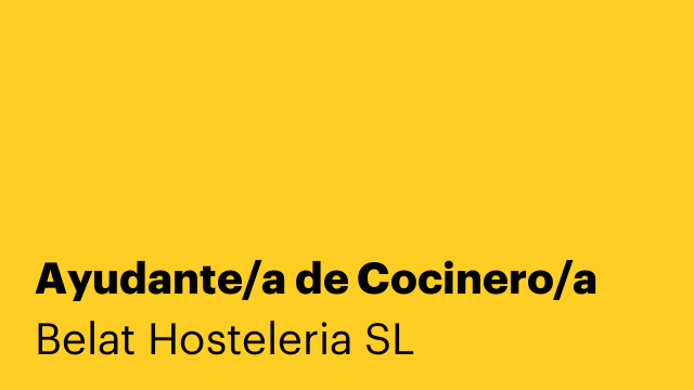 Ayudante/a de Cocinero/a