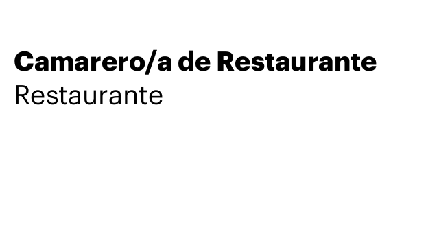 Camarero/a de Restaurante