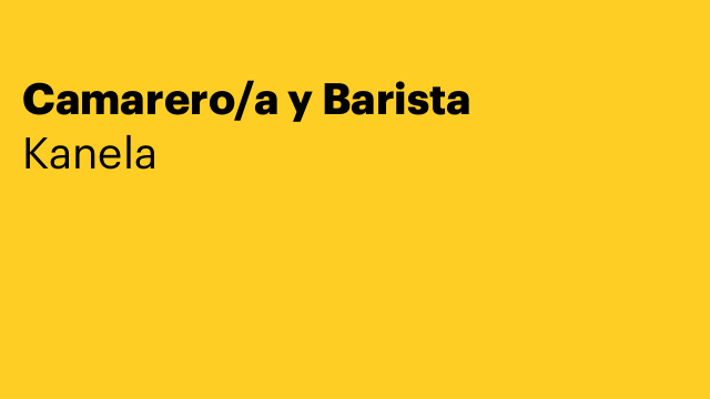Camarero/a y Barista