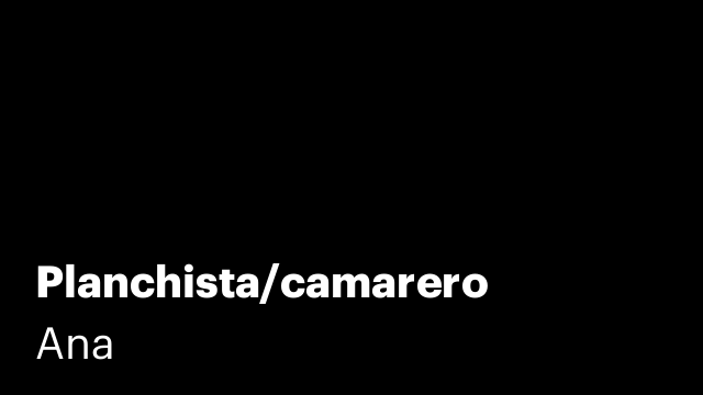 Planchista/camarero