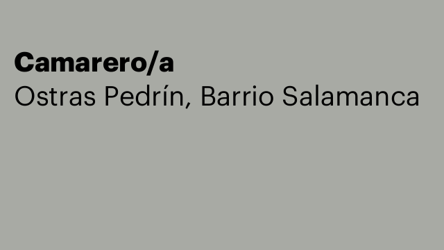 Camarero/a