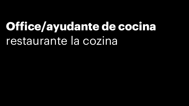 Office/ayudante de cocina
