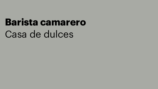 Barista camarero