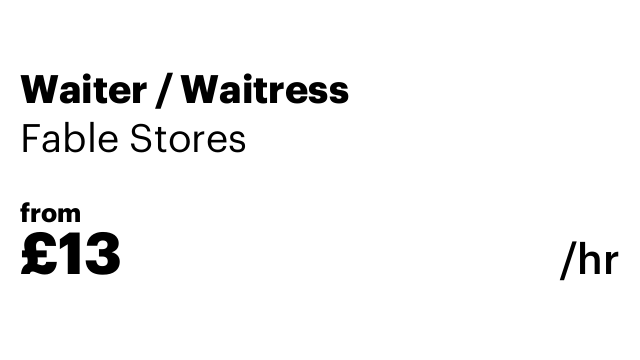Waiter / Waitress