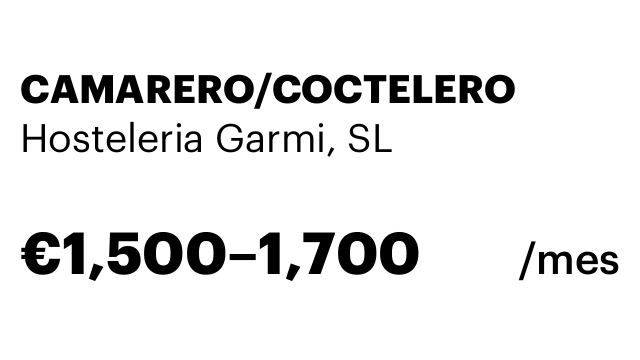CAMARERO/COCTELERO