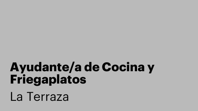 Ayudante/a de Cocina y Friegaplatos