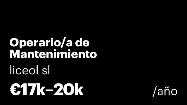 Operario/a de Mantenimiento
