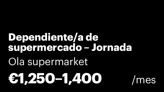 Dependiente/a de supermercado – Jornada completa