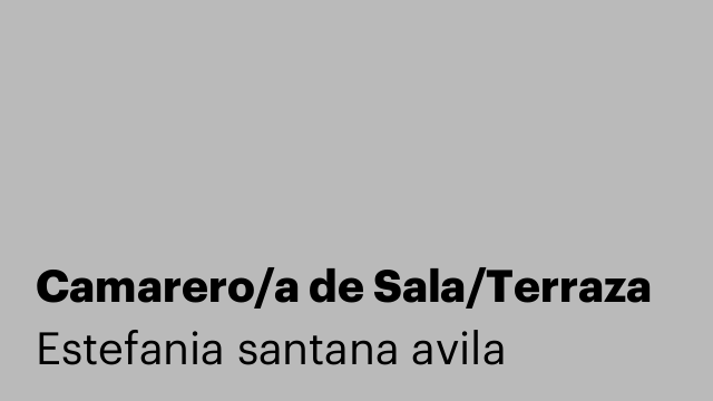 Camarero/a de Sala/Terraza