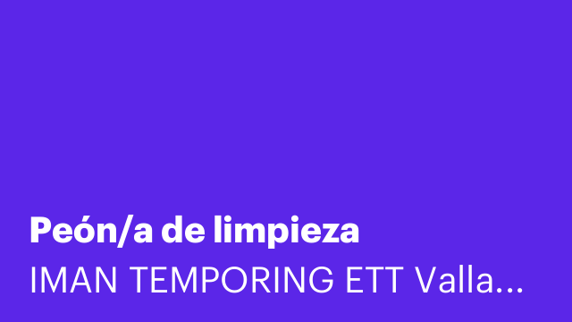 Peón/a de limpieza