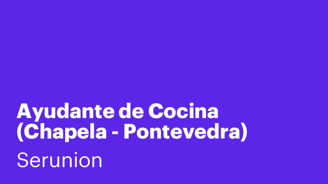Ayudante de Cocina (Chapela - Pontevedra)