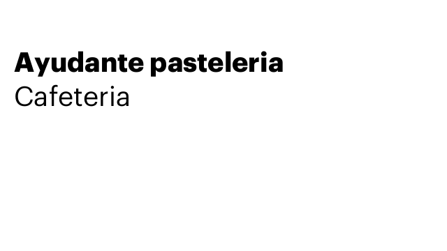 Ayudante pasteleria