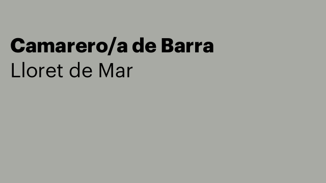 Camarero/a de Barra