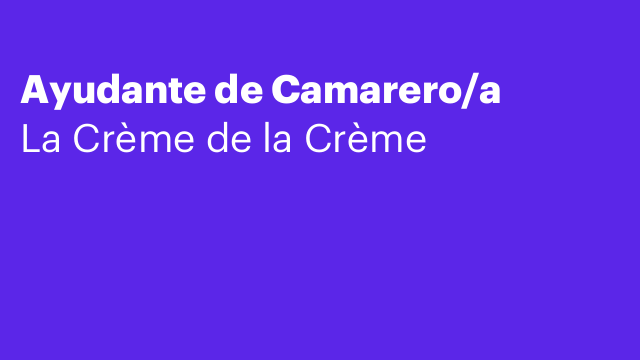 Ayudante de Camarero/a