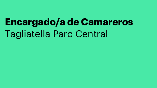Encargado/a de Camareros