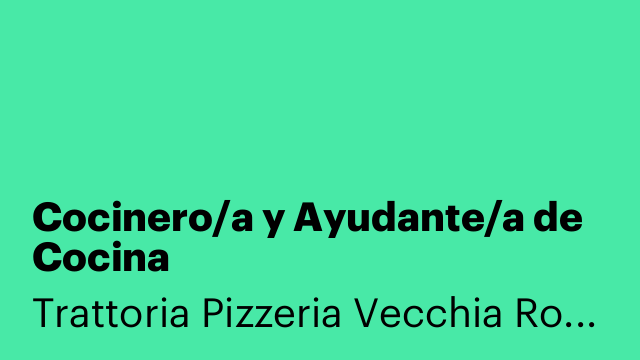 Cocinero/a y Ayudante/a de Cocina