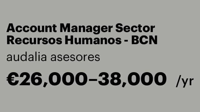 Account Manager Sector Recursos Humanos - BCN