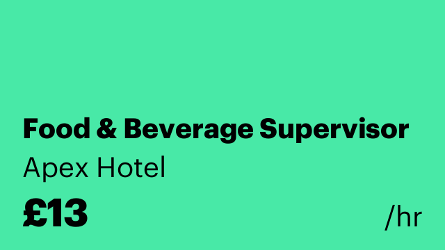 Food & Beverage Supervisor