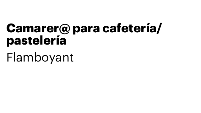 Camarer@ para cafetería/ pastelería