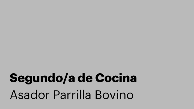 Segundo/a de Cocina