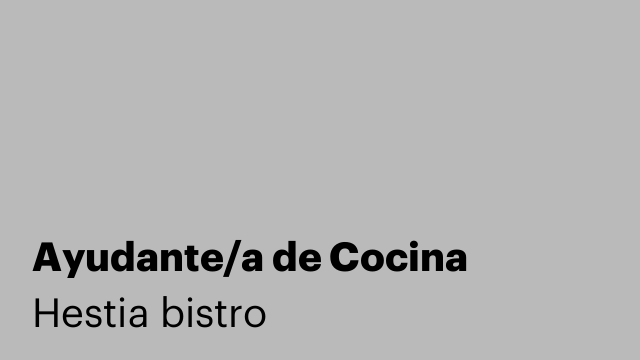 Ayudante/a de Cocina