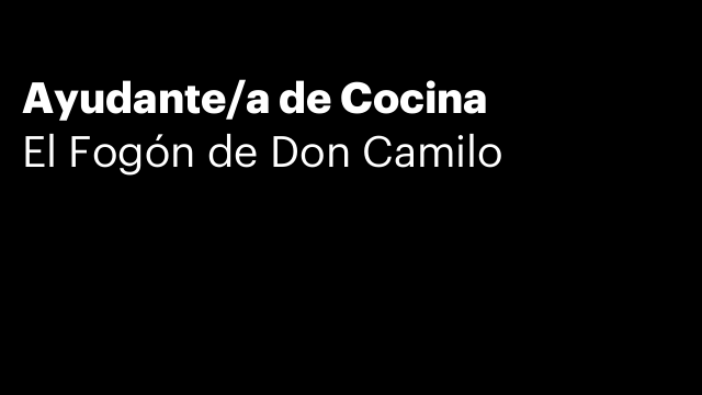 Ayudante/a de Cocina