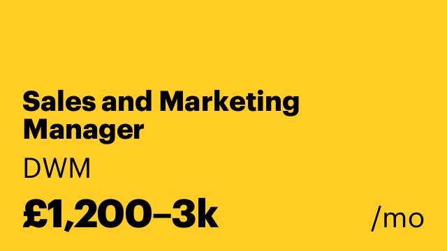 Sales and Marketing Manager