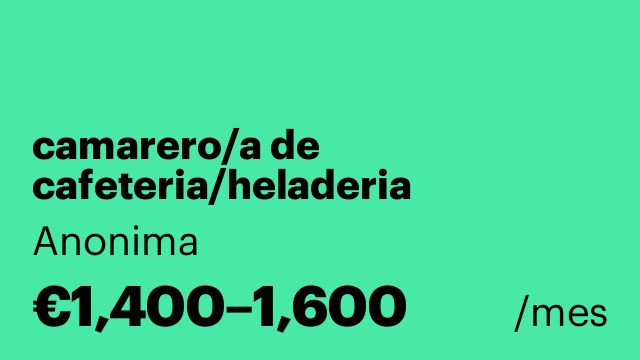 camarero/a de cafeteria/heladeria