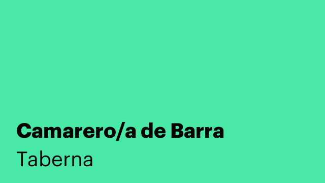 Camarero/a de Barra