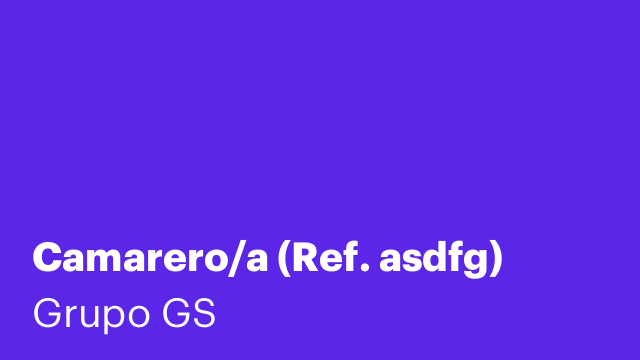 Camarero/a (Ref. asdfg)