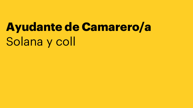 Ayudante de Camarero/a