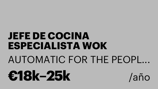 JEFE DE COCINA ESPECIALISTA WOK