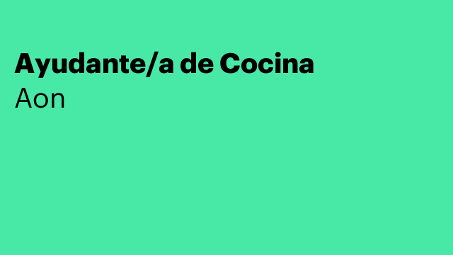 Ayudante/a de Cocina