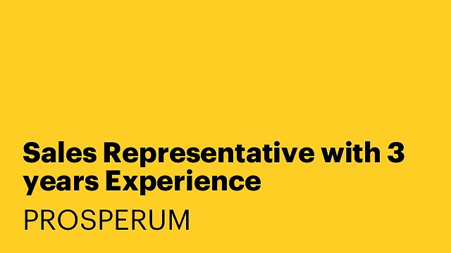 Sales Representative with 3 years Experience