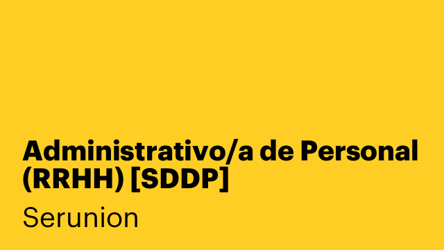 Administrativo/a de Personal (RRHH) [SDDP]