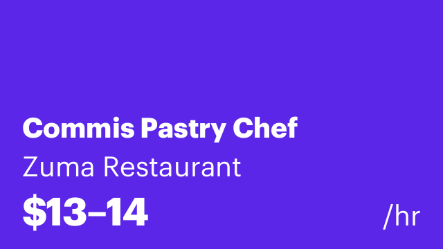 Commis Pastry Chef